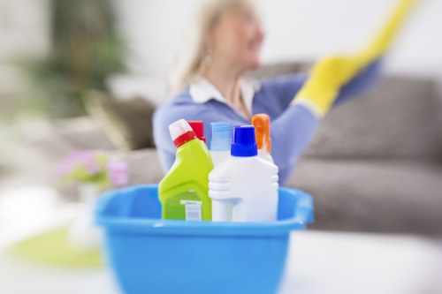 Local cleaning team preparing a new home in Sutton for move-in
