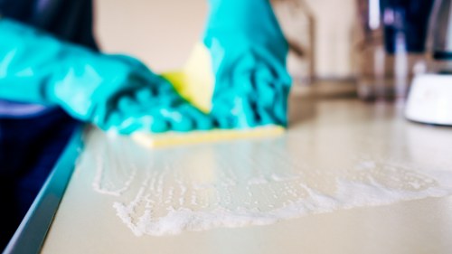 Step-by-step stain cleaning process for carpets and upholstery